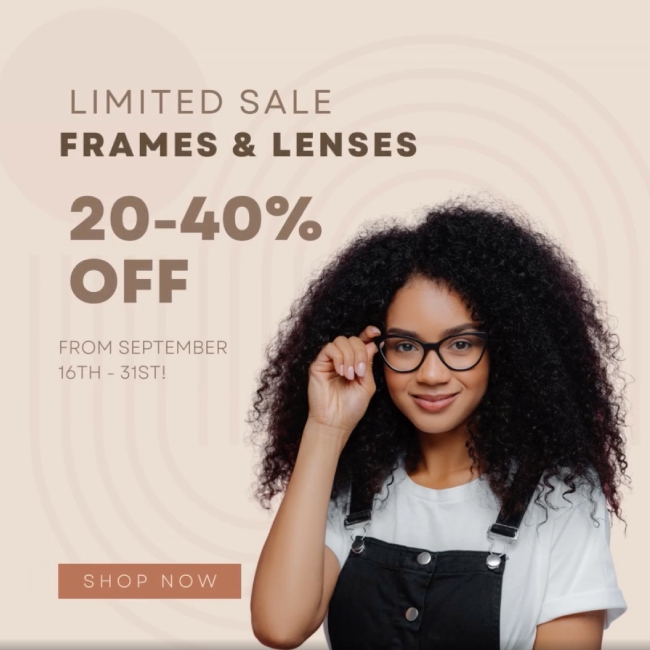 20-40% off lenses Sep 16-31